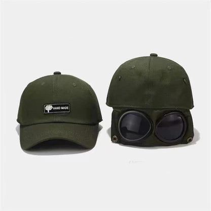 Yellow Stylish Aviator Goggle Baseball Cap - Unisex Outdoor Cotton Sun Hat