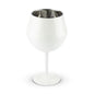 2 Pcs White Detachable Stainless Steel Wine Glass - 14oz (420ml) Portable Stemmed Goblet for Outdoors & Travel