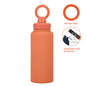Orange 1L Stainless Steel Water Bottle with Magnetic Phone Holder Lid - Portable Hydration & Hands-Free Stand