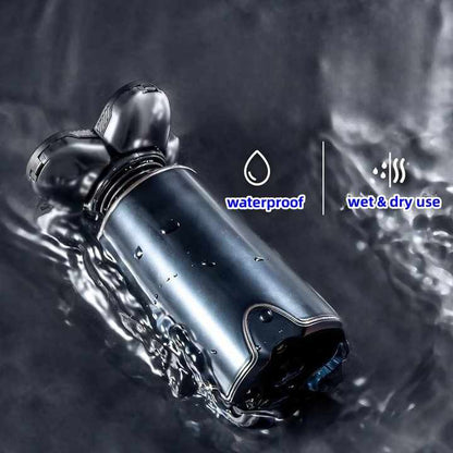 Black Men's 5-Head Electric Rotary Shaver - Waterproof Wet/Dry USB Rechargeable Razor for Face & Bald Head Shaving