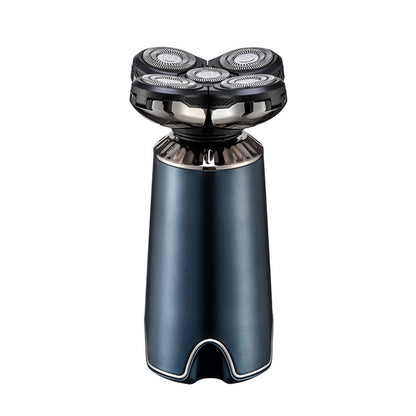 Dark Blue Men's 5-Head Electric Rotary Shaver - Waterproof Wet/Dry USB Rechargeable Razor for Face & Bald Head Shaving