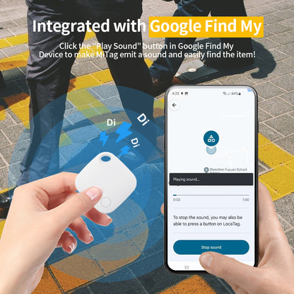 White Smart Item Locator Tag for Android - Google Find My Device Compatible, Anti-Lost Tracker