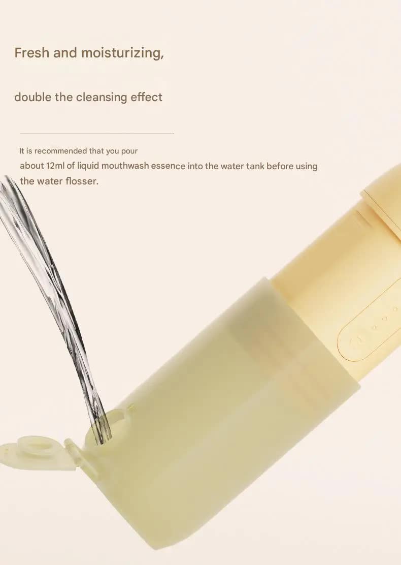 Blue Compact Telescopic Water Flosser - USB Rechargeable Oral Irrigator, 3 Modes, 4 Nozzles for Travel & Home