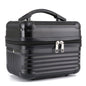 Black Durable Hard Shell Makeup Travel Case - Large Capacity Portable Cosmetic Organizer Box with Handle