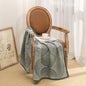 Green Luxurious Paisley Jacquard Throw Blanket - Soft Wool Blend with Tassels, 120x150cm, Lightweight Sofa & Nap Blanket