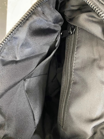 Size L Black Stylish Waterproof Nylon Backpack - Lightweight, Multi-Pocket for Travel, Commute & Daily Use