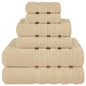 Khaki Luxury 6-Piece Combed Cotton Towel Bale Set - Ultra Soft & Absorbent Bath, Hand, Face Towels