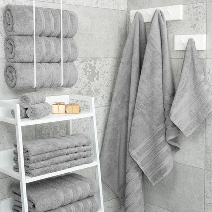 Coffee Luxury 6-Piece Combed Cotton Towel Bale Set - Ultra Soft & Absorbent Bath, Hand, Face Towels