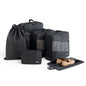 Black Premium 6-Piece Compression Packing Cubes Set - Lightweight Polyester Travel Organizers for Luggage, Includes Shoe Bag & Toiletry Pouch