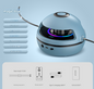 Blue Smart Electric Jump Rope Machine with Bluetooth Music, Remote Control & LED Lights
