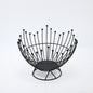 Pedestal Base Black Modern Metal Wire Fruit Basket Bowl - Countertop Storage for Fruit & Snacks