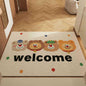 Healing Bear Set of 2 Cartoon PVC Coil Entrance Mats - Non-Slip Dirt Trapping Door Mats (50x80cm)