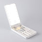 White LED Lighted Makeup Mirror with 5-Piece Cosmetic Brush Set and Dustproof Storage Case