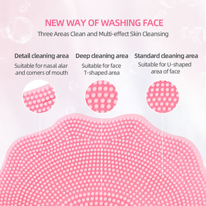 Green Electric Silicone Facial Cleanser - All-Around Vibration Massage Face Cleaning Device