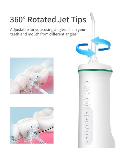 Black Home Electric Oral Irrigator - Portable Water Flosser for Teeth Cleaning