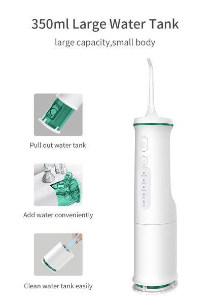 Black Home Electric Oral Irrigator - Portable Water Flosser for Teeth Cleaning