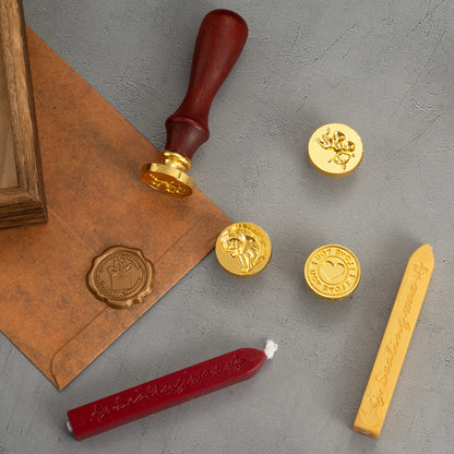 Love 2-Piece Retro Sealing Wax Stamp Set - 11.3 x 11.3 x 3.6 cm DIY Gift Box Kit for Handmade Crafts