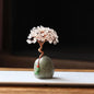 White Crystal Natural Crystal Wealth Tree - 12cm Feng Shui Decor, Elegant Office Desk Ornament