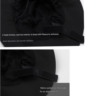 Dark Purple Autumn-Winter Waterproof Sun Hat with Fleece Lining and Wide Brim