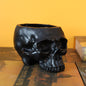 Black Halloween Skull Resin Desktop Ornament and Pen Holder - Spooky Decor