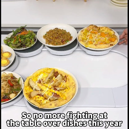 White 8 discs TheLazy Susan Revolution - Portable 22cm Rotating Food Tray for Easy Sharing