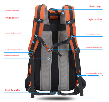 Navy Blue 20L Women's Orange Mountaineering Backpack - Water-Resistant