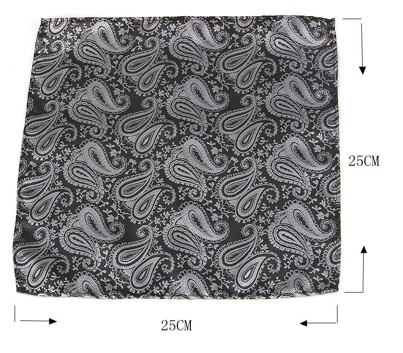 Men's Formal Paisley Ascot Cravat & Pocket Square Set - Adjustable Necktie for Weddings(Deep Blue  pattern)