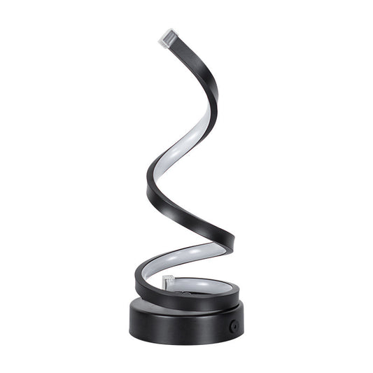 Modern Spiral LED Table Lamp - Dimmable, 3 Light Modes(black)