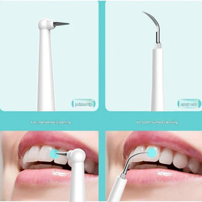 Ultrasonic Dental Scaler & Calculus Remover - 3 Modes, 2 Heads, LED Light(blue)