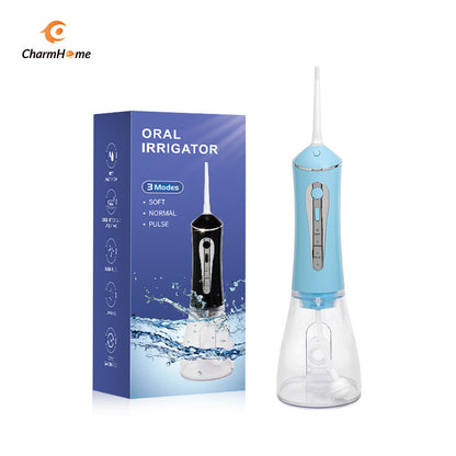 CharmHome Portable Oral Irrigator - 3 Modes, 140 PSI, IPX7 Waterproof(Blue)