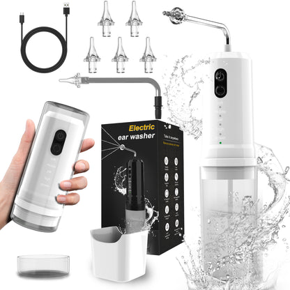 Electric Ear Wax Removal Kit & Nasal Irrigator - 4 Modes, IPX7 Waterproof(white)