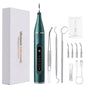 Professional Ultrasonic Dental Scaler & Calculus Remover Kit - 5 Modes, LED Light, IPX7 Waterproof(Dark green + dental 5-piece set)