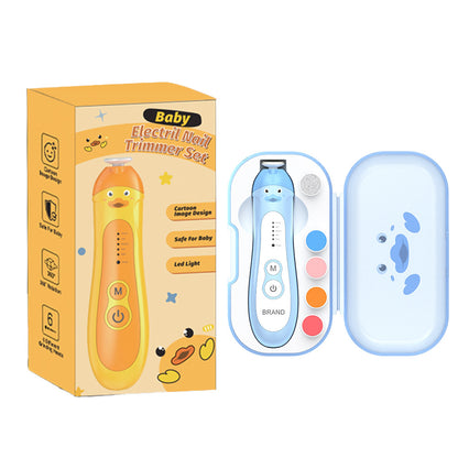 Baby & Adult Electric Nail Trimmer Kit - 6 Heads, 5 Speeds, 360deg Rotation, with Storage Case(Blue)