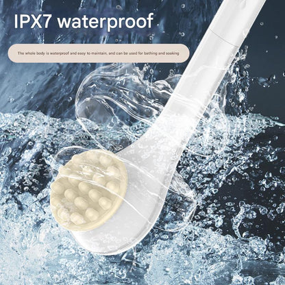 Rechargeable Electric Body Brush & Back Scrubber - 6 Heads, IPX7 Waterproof(Green)