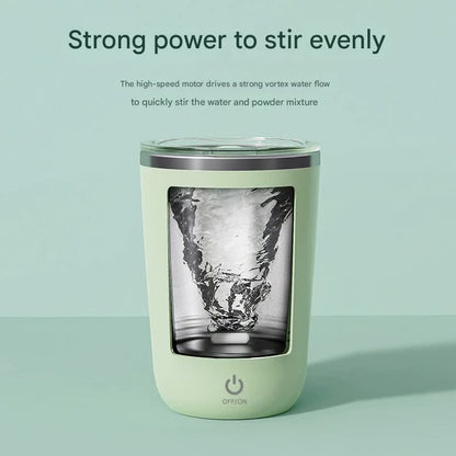 Mini Portable Electric Self-Stirring Mug - USB-C Rechargeable, 4-Hour Use, Stainless Steel (pink)