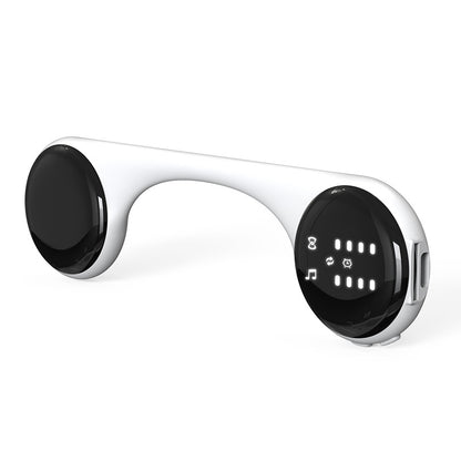 Under-Pillow Bone Conduction Sleep Speaker - Bluetooth 5.4, White Noise, TF Card, LED Display & Timer(White)