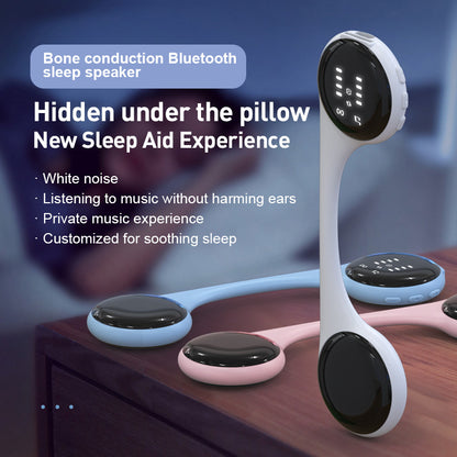 Under-Pillow Bone Conduction Sleep Speaker - Bluetooth 5.4, White Noise, TF Card, LED Display & Timer(Gray)