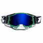 Pro Motocross Goggles - Windproof, UV400 Protection with TPU Frame & PC Lens, Adjustable Strap(Green frame, blue lens)