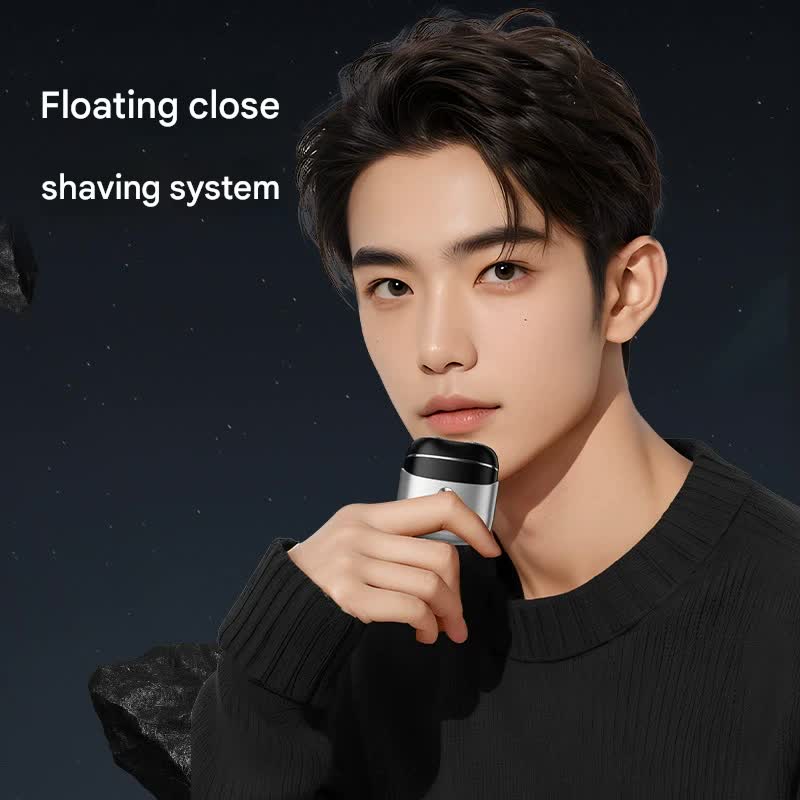 Mini Portable Electric Shaver - Dual Floating Heads, USB-C Fast Charge, Waterproof, Magnetic Design(Dark grey)