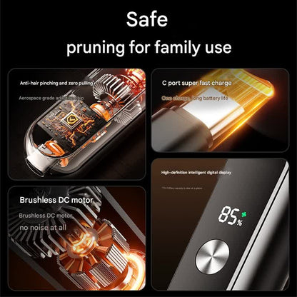 Electric Nose & Ear Hair Trimmer - USB-C Rechargeable, LED Display, Washable 360deg Head, Low Noise(black)