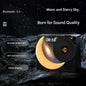 Retro Vinyl Bluetooth Speaker with Moon Ambient Light, Clock & 360 Surround Sound(black)