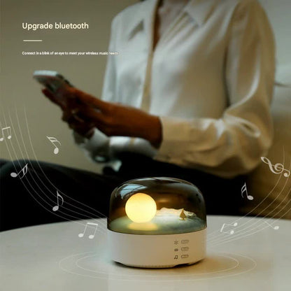 Moon Landscape Bluetooth Speaker & Night Light - Adjustable Brightness & Tones, 1200mAh Battery(pink)