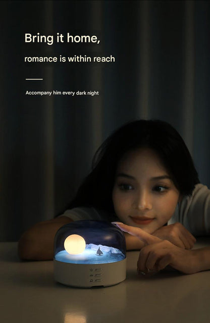 Moon Landscape Bluetooth Speaker & Night Light - Adjustable Brightness & Tones, 1200mAh Battery(pink)