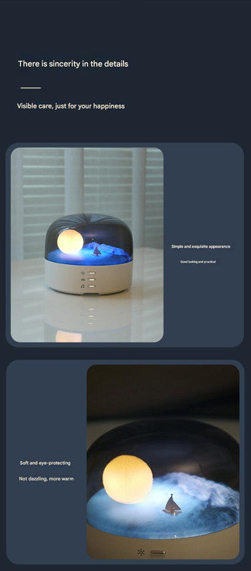 Moon Landscape Bluetooth Speaker & Night Light - Adjustable Brightness & Tones, 1200mAh Battery(pink)