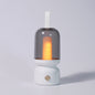 Retro Candle Flame Effect LED Lantern - USB-C Rechargeable, Portable with Silicone Handle(white)