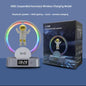Astronaut Levitating Bluetooth Speaker Lamp - Wireless Charging, RGB Light, Clock, FM Radio & Multi-Input(gold)