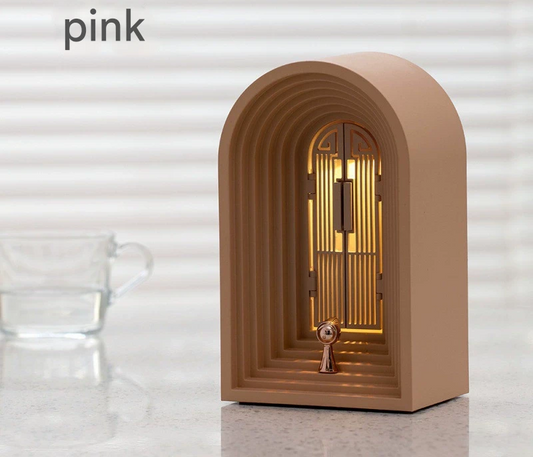 Magic Wishing Door LED Night Light & Bluetooth Speaker - Stepless Dimming, USB-C Rechargeable(pink)