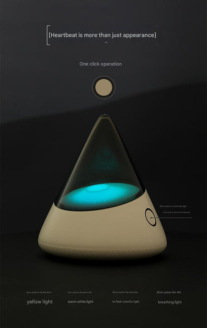 Cone Shaped Atmosphere Night Light - 4 Light Modes, Dimmable, USB-C Rechargeable(purple)