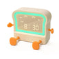 Adorable Toast-Shaped Digital Alarm Clock with Night Light & Phone Stand - Multifunctional Kids Clock(milky)