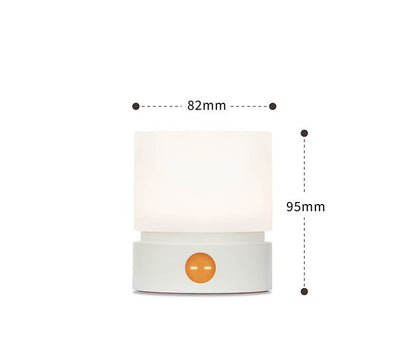 Cylindrical LED Night Light with Timer & Stepless Dimming - USB-C Rechargeable, 1200mAh Battery(Red)